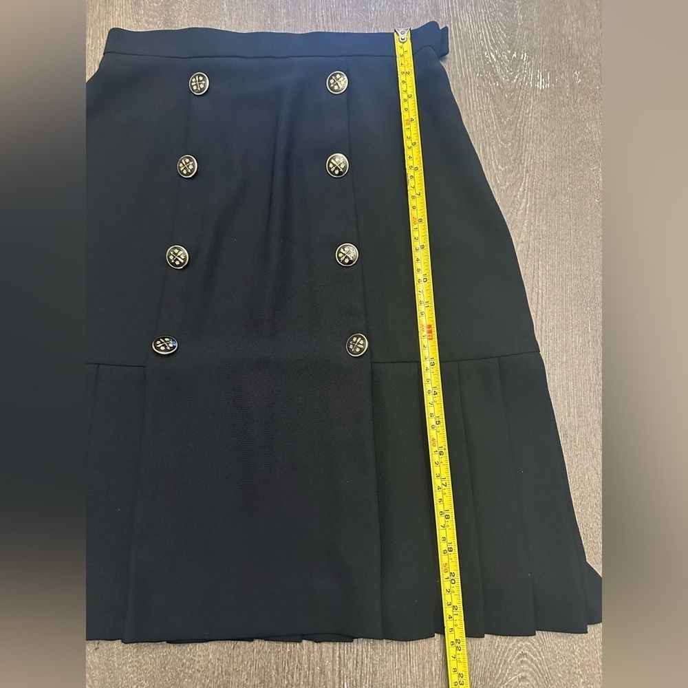 DONCASTER BLACK DOUBLE BUTTONED FLAIR BOTTOM BUSINESS SKIRT - Size 4 SKU:552 - Picture 6 of 6